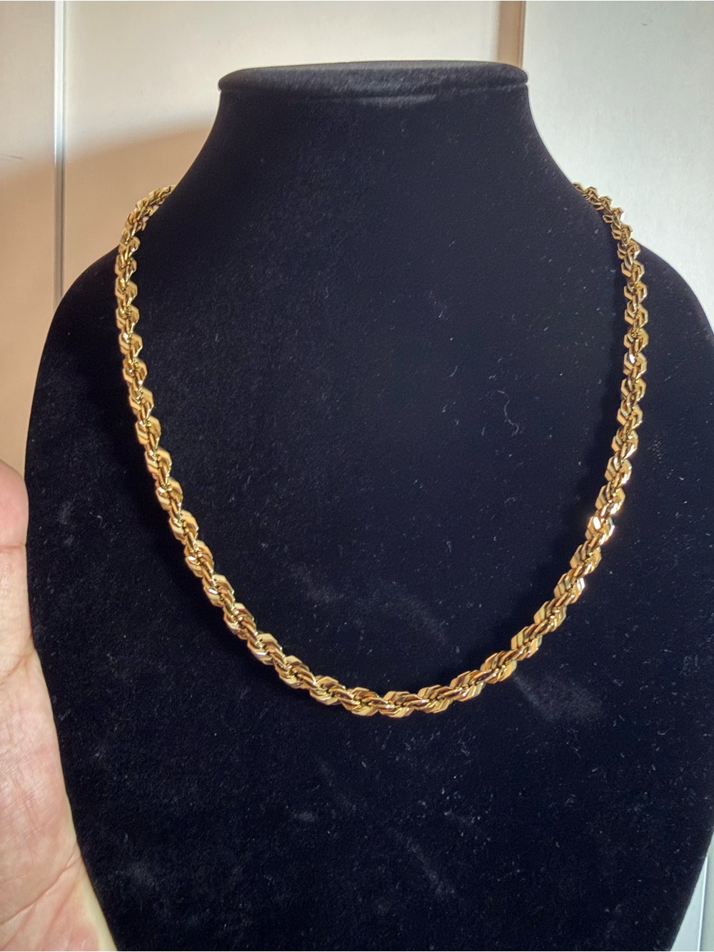 Gold Rope Chain Necklace - Mens Classic Twisted Link